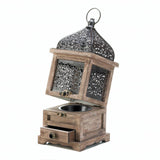 Large Flip-Top Wooden Lantern - Distinctive Merchandise