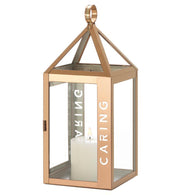 Large Rose Metal Caring Lantern - Distinctive Merchandise