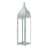 Large Silver Moroccan Style Lantern - Distinctive Merchandise