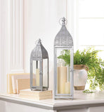 Large Silver Moroccan Style Lantern - Distinctive Merchandise