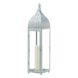 Large Silver Moroccan Style Lantern - Distinctive Merchandise
