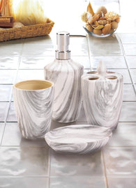 Marble Printed Bath Accessory Set - Distinctive Merchandise