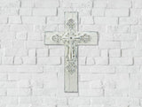 Ornate Whitewashed Cross - Distinctive Merchandise