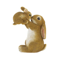 Playful Mom And Baby Rabbit Figurine - Distinctive Merchandise