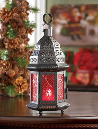 Red Glass Moroccan Lantern - Distinctive Merchandise