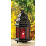 Red Glass Moroccan Lantern - Distinctive Merchandise