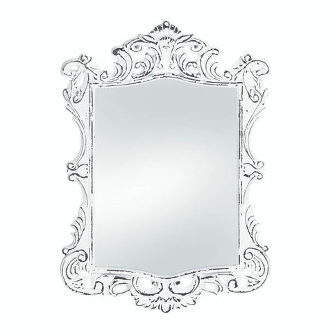 Regal White Distressed Wall Mirror - Distinctive Merchandise