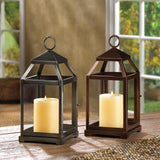 Rustic Silver Contemporary Lantern - Distinctive Merchandise