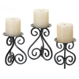 Scrollwork Candle Stand Trio - Distinctive Merchandise