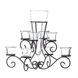 Scrollwork Candle Stand With Vase - Distinctive Merchandise