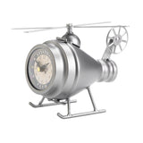 Silver Helicopter Desk Clock - Distinctive Merchandise