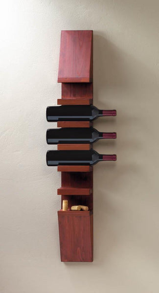 Sleek Wooden Wine Wall Rack - Distinctive Merchandise