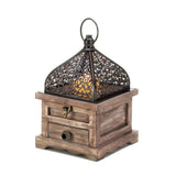 Small Flip-Top Wooden Lantern - Distinctive Merchandise