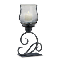 Smoked Glass Cursive Candle Stand - Distinctive Merchandise