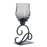 Smoked Glass Cursive Candle Stand - Distinctive Merchandise