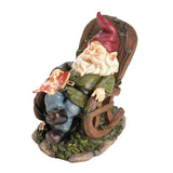 Solar Red Bird Rocking Chair Gnome - Distinctive Merchandise