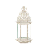 Sublime Distressed White Large Lantern - Distinctive Merchandise