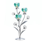 Triple Peacock Bloom Candleholder - Distinctive Merchandise