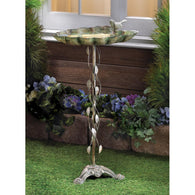 Verdigris Leaf Birdbath - Distinctive Merchandise