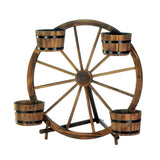 Wagon Wheel Barrel Planter Display - Distinctive Merchandise