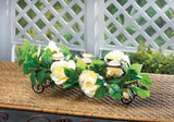 White Faux Floral Candleholder - Distinctive Merchandise