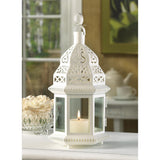 White Moroccan Style Lantern - Distinctive Merchandise