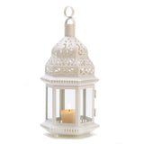 White Moroccan Style Lantern - Distinctive Merchandise