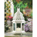 White Moroccan Style Lantern - Distinctive Merchandise