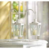 White Railroad Candle Lanterns - Distinctive Merchandise