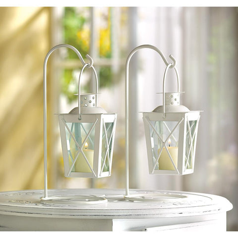 White Railroad Candle Lanterns - Distinctive Merchandise