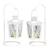 White Railroad Candle Lanterns - Distinctive Merchandise