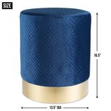 Navy Blue Velvet Stool