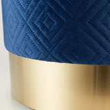 Navy Blue Velvet Stool