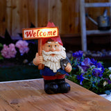 Welcome Gnome Solar Statue