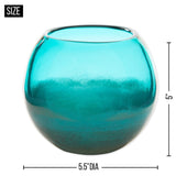 Small Aqua Fish Bowl Vase