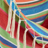 Summer Stripe Hammock Chair With Fringe Trim